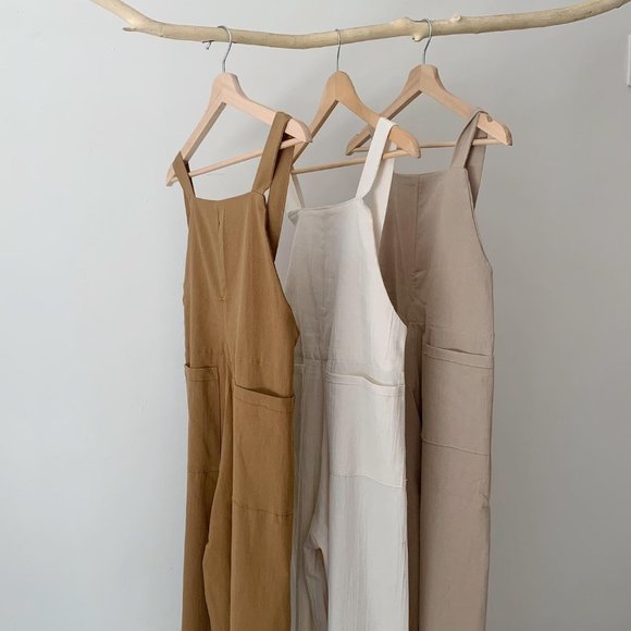 White Cotton Linen Jumpsuit One Size - Picture 7 of 10